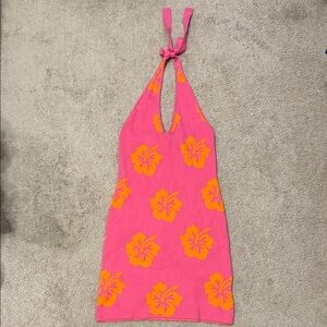 Princess Polly Pink and Orange Halter Dress Size S/M